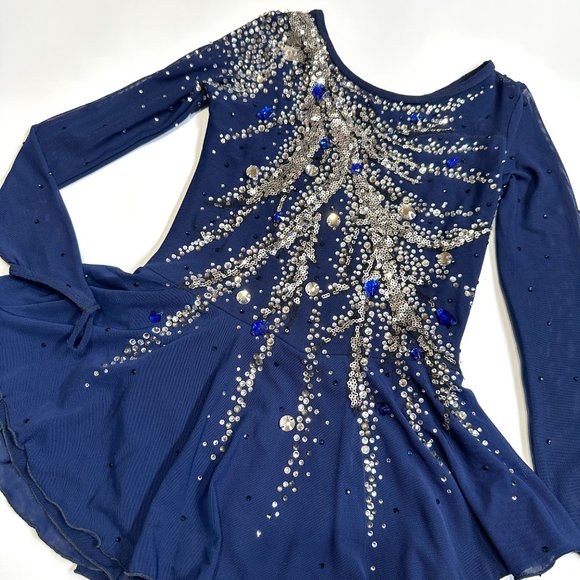 New Figure Skating Dress Size 10 (5~8T) with Hair Scrunchies (120~130cm) - Picture 6 of 12